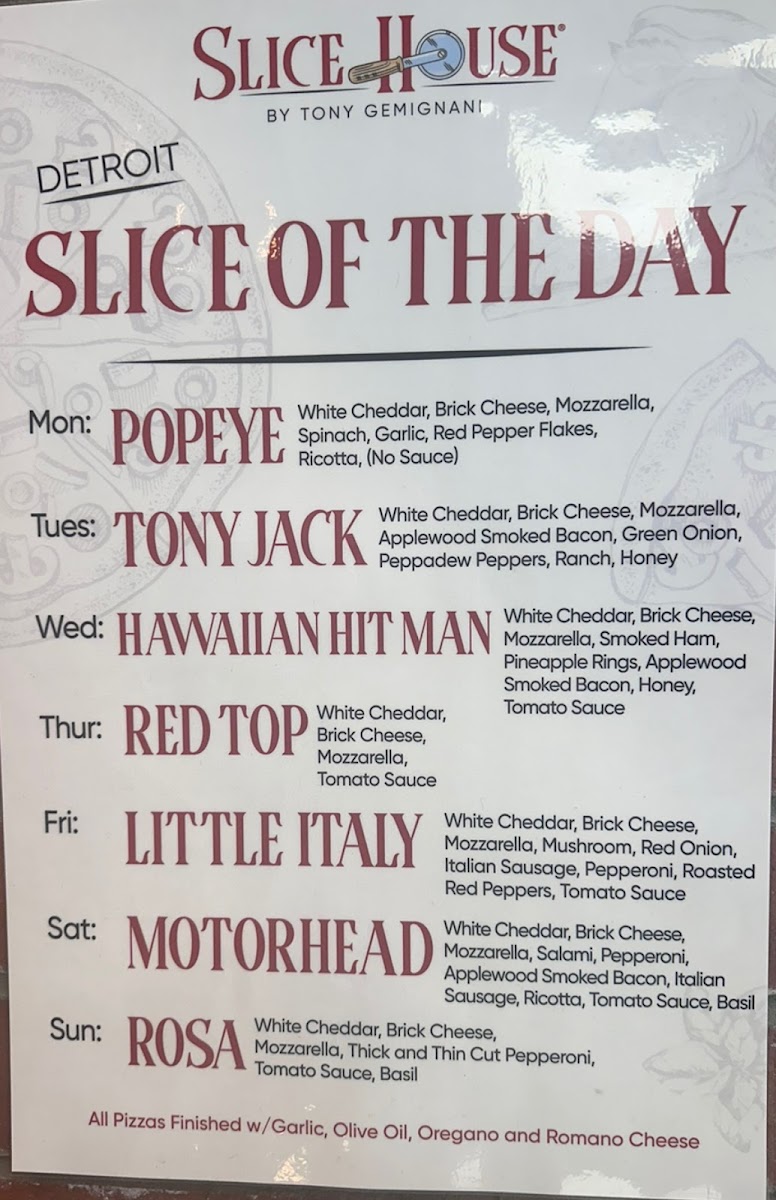 Menu - Slice House By Tony Gemignani photo 3